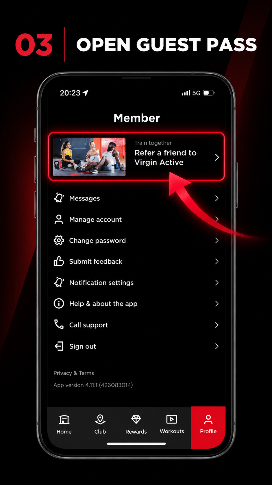 Step 3: Open Guest Pass